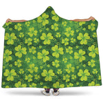 St. Patrick's Day Shamrock Pattern Print Hooded Blanket