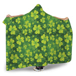 St. Patrick's Day Shamrock Pattern Print Hooded Blanket