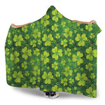 St. Patrick's Day Shamrock Pattern Print Hooded Blanket