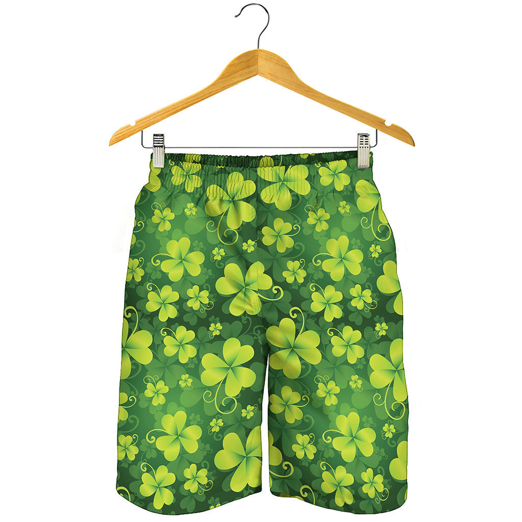 St. Patrick's Day Shamrock Pattern Print Men's Shorts