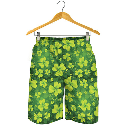St. Patrick's Day Shamrock Pattern Print Men's Shorts