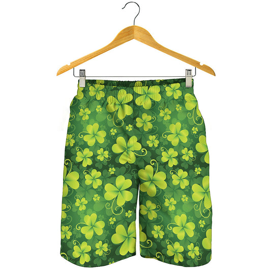 St. Patrick's Day Shamrock Pattern Print Men's Shorts