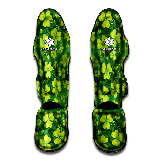 St. Patrick's Day Shamrock Pattern Print Muay Thai Shin Guard