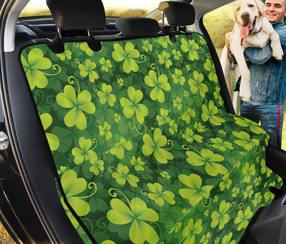 St. Patrick's Day Shamrock Pattern Print Pet Car Back Seat Cover