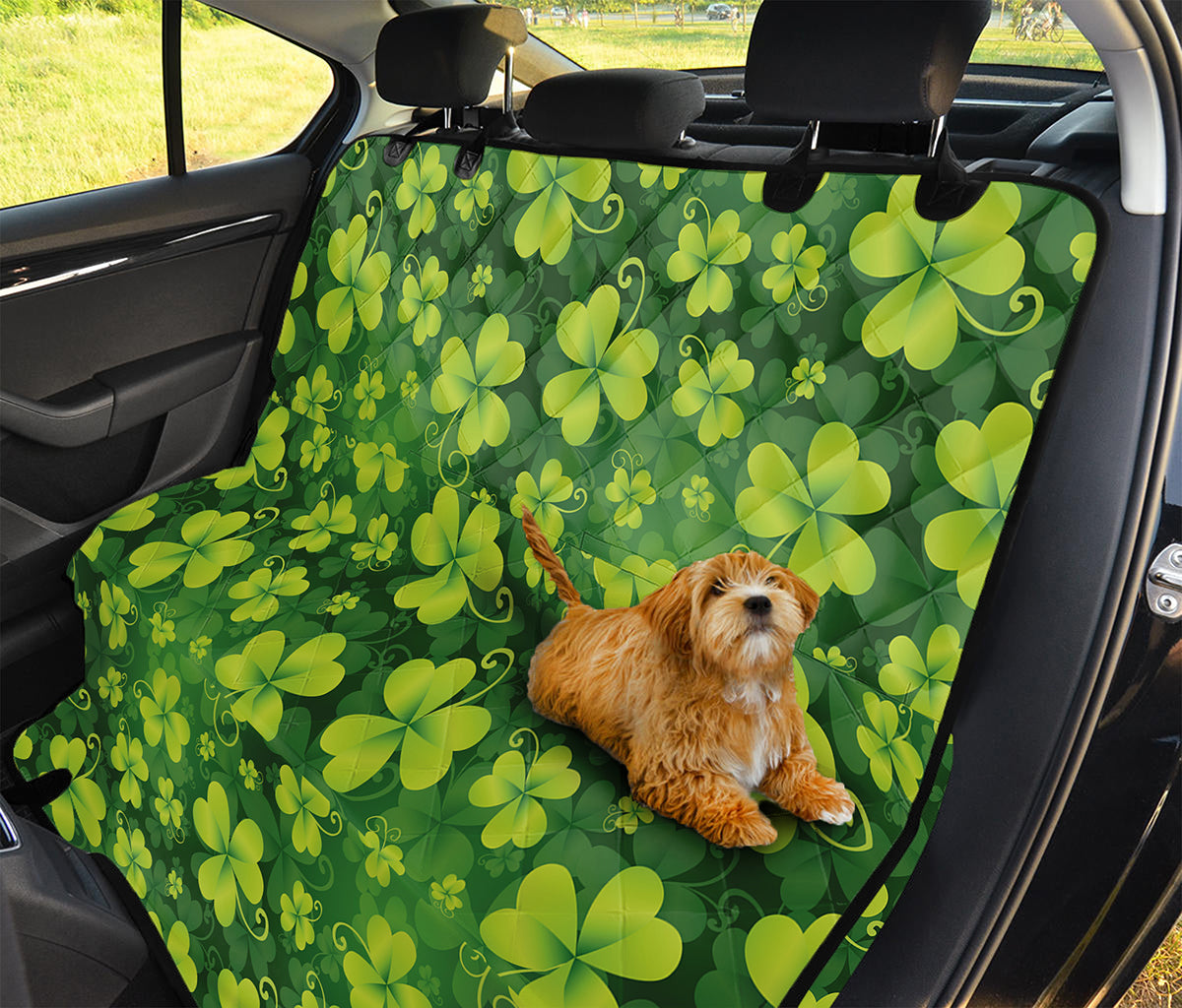 St. Patrick's Day Shamrock Pattern Print Pet Car Back Seat Cover