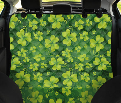 St. Patrick's Day Shamrock Pattern Print Pet Car Back Seat Cover