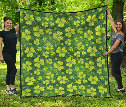 St. Patrick's Day Shamrock Pattern Print Quilt