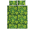 St. Patrick's Day Shamrock Pattern Print Quilt Bed Set