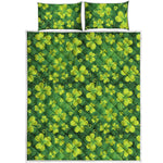 St. Patrick's Day Shamrock Pattern Print Quilt Bed Set