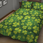 St. Patrick's Day Shamrock Pattern Print Quilt Bed Set