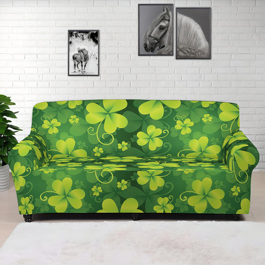 St. Patrick's Day Shamrock Pattern Print Sofa Cover