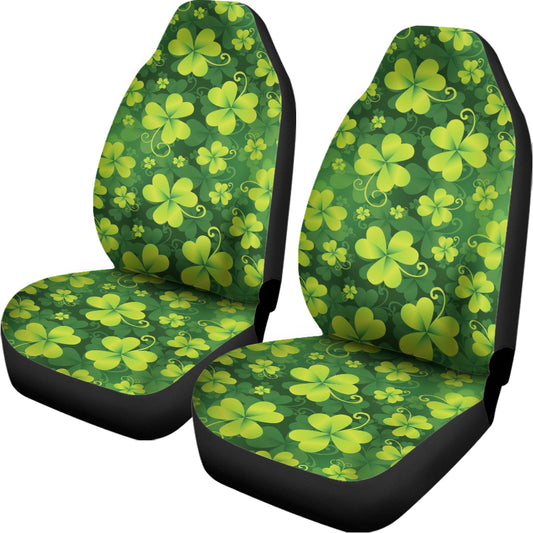 St. Patrick's Day Shamrock Pattern Print Universal Fit Car Seat Covers