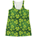 St. Patrick's Day Shamrock Pattern Print Women's Racerback Tank Top