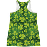 St. Patrick's Day Shamrock Pattern Print Women's Racerback Tank Top