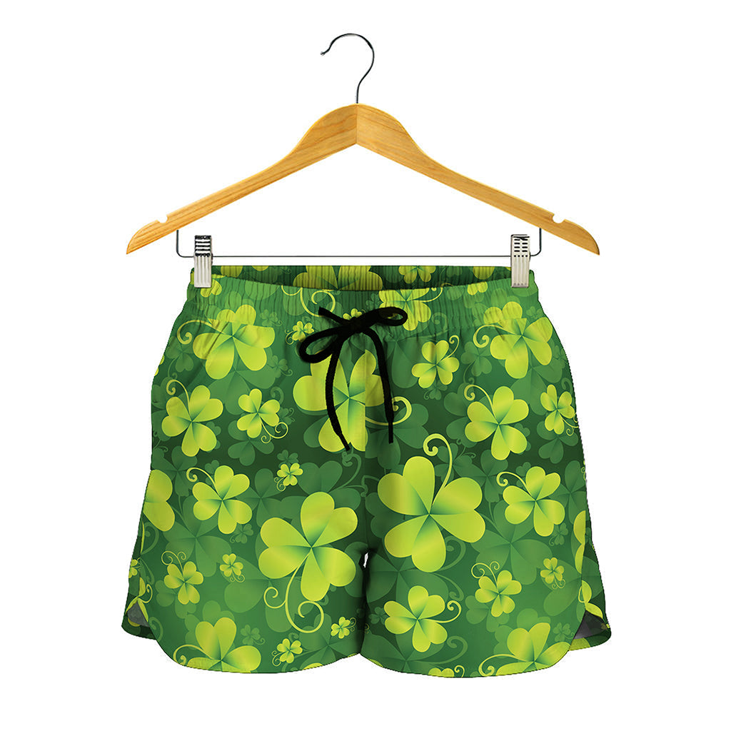 St. Patrick's Day Shamrock Pattern Print Women's Shorts