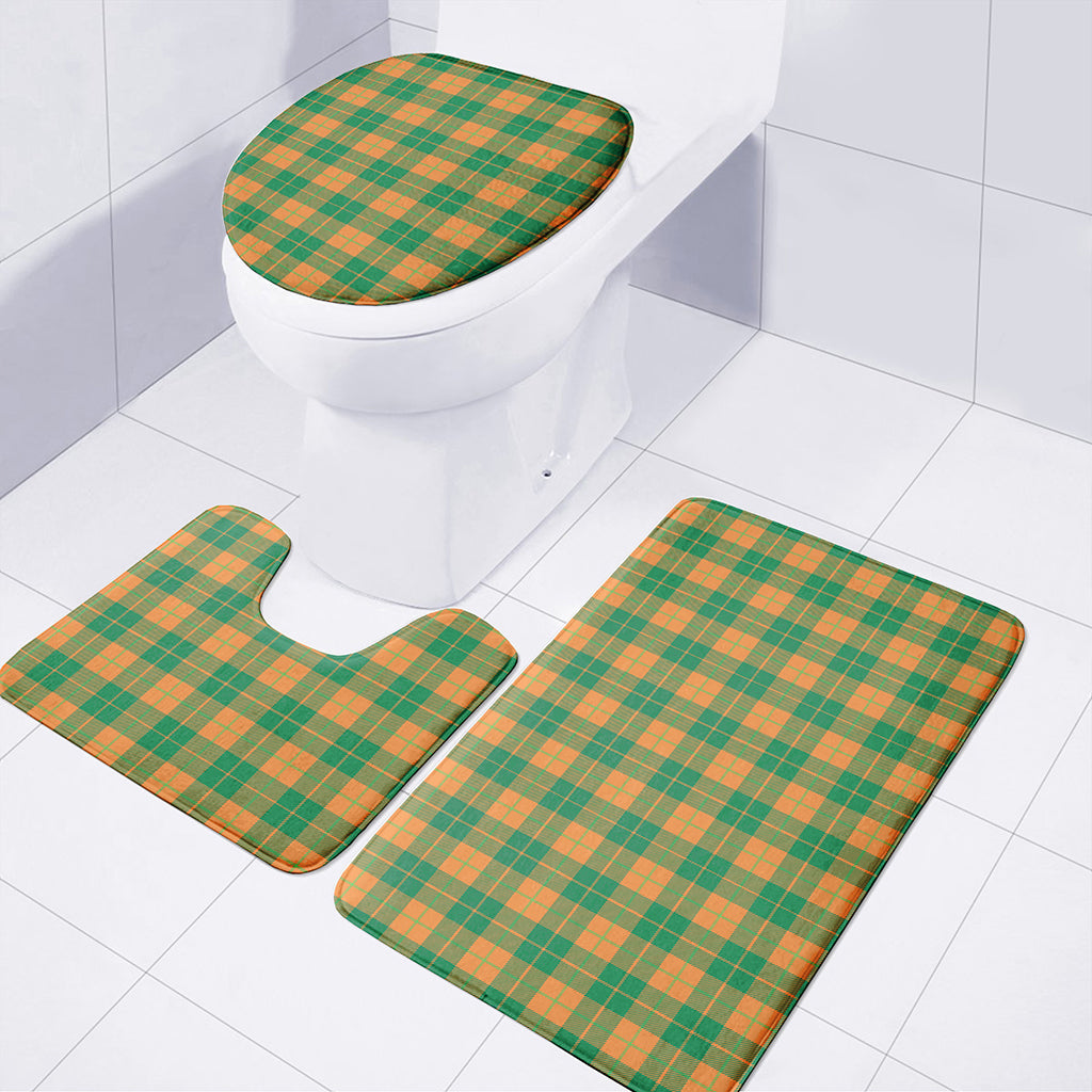 St. Patrick's Day Stewart Plaid Print 3 Piece Bath Mat Set