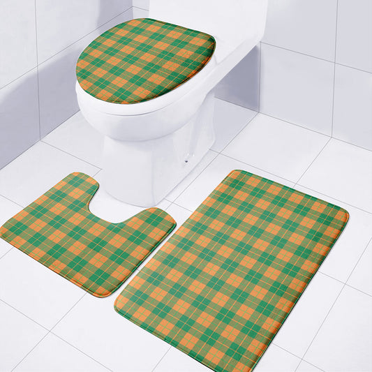 St. Patrick's Day Stewart Plaid Print 3 Piece Bath Mat Set