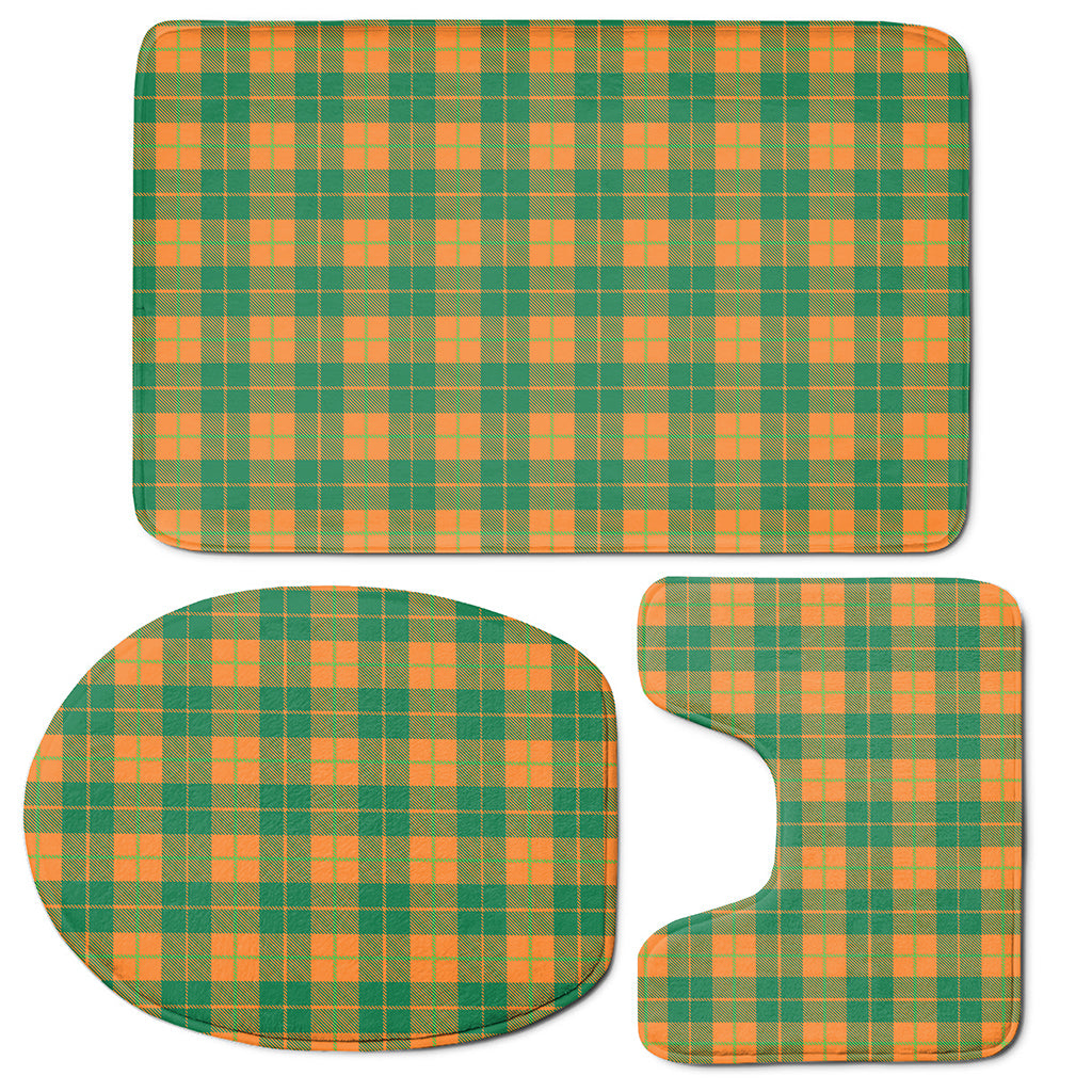 St. Patrick's Day Stewart Plaid Print 3 Piece Bath Mat Set