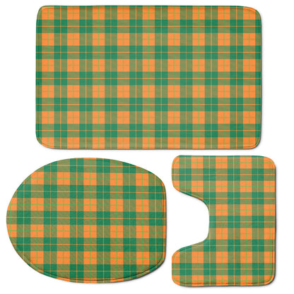 St. Patrick's Day Stewart Plaid Print 3 Piece Bath Mat Set
