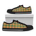 St. Patrick's Day Stewart Plaid Print Black Low Top Sneakers
