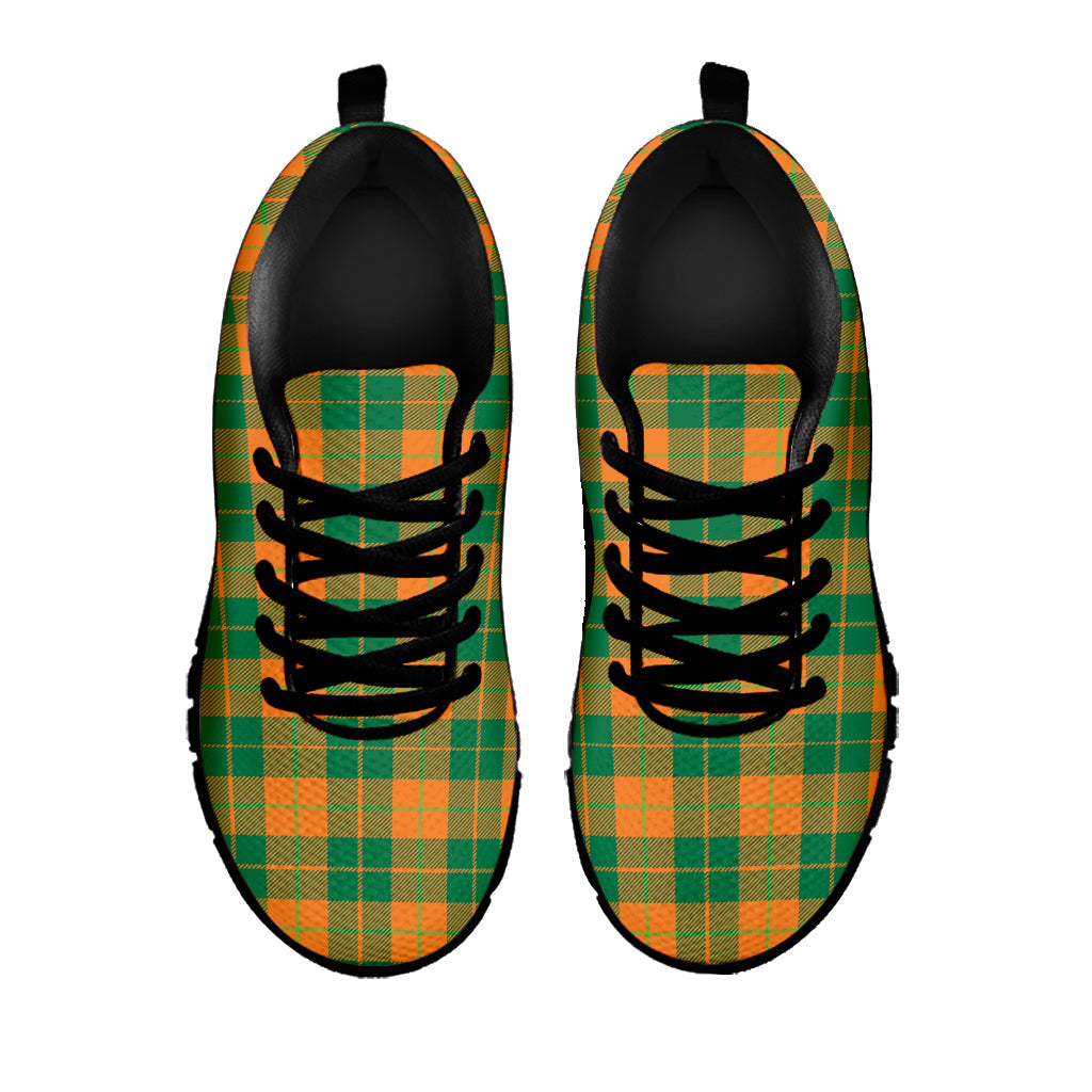 St. Patrick's Day Stewart Plaid Print Black Sneakers