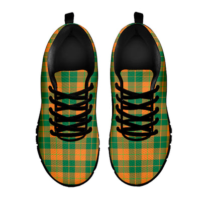 St. Patrick's Day Stewart Plaid Print Black Sneakers