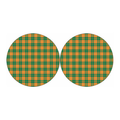 St. Patrick's Day Stewart Plaid Print Car Coasters