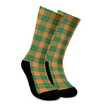 St. Patrick's Day Stewart Plaid Print Crew Socks