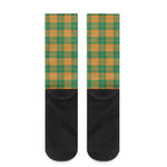 St. Patrick's Day Stewart Plaid Print Crew Socks