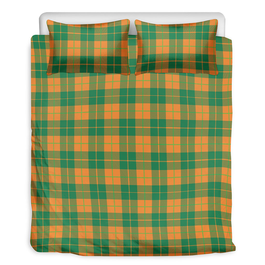 St. Patrick's Day Stewart Plaid Print Duvet Cover Bedding Set