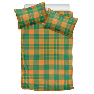 St. Patrick's Day Stewart Plaid Print Duvet Cover Bedding Set