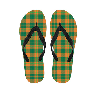 St. Patrick's Day Stewart Plaid Print Flip Flops
