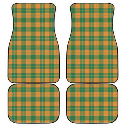 St. Patrick's Day Stewart Plaid Print Front and Back Car Floor Mats
