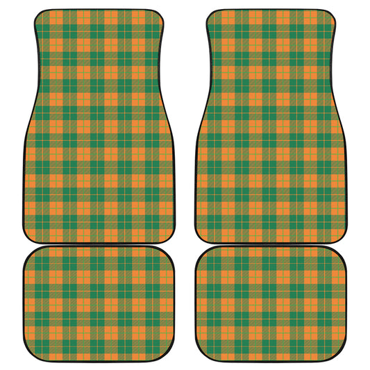St. Patrick's Day Stewart Plaid Print Front and Back Car Floor Mats