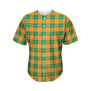 St. Patrick's Day Stewart Plaid Print Men's Baseball Jersey