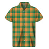 St. Patrick's Day Stewart Plaid Print Men's Short Sleeve Shirt