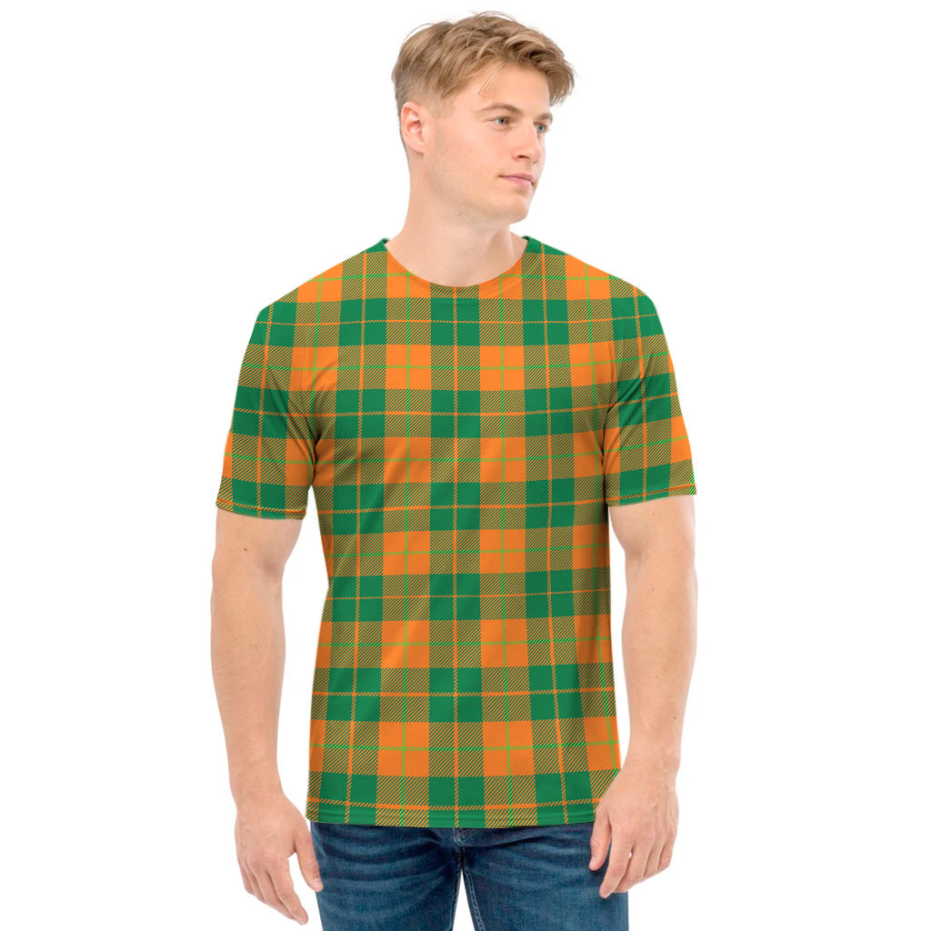 St. Patrick's Day Stewart Plaid Print Men's T-Shirt