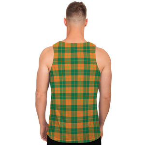 St. Patrick's Day Stewart Plaid Print Men's Tank Top