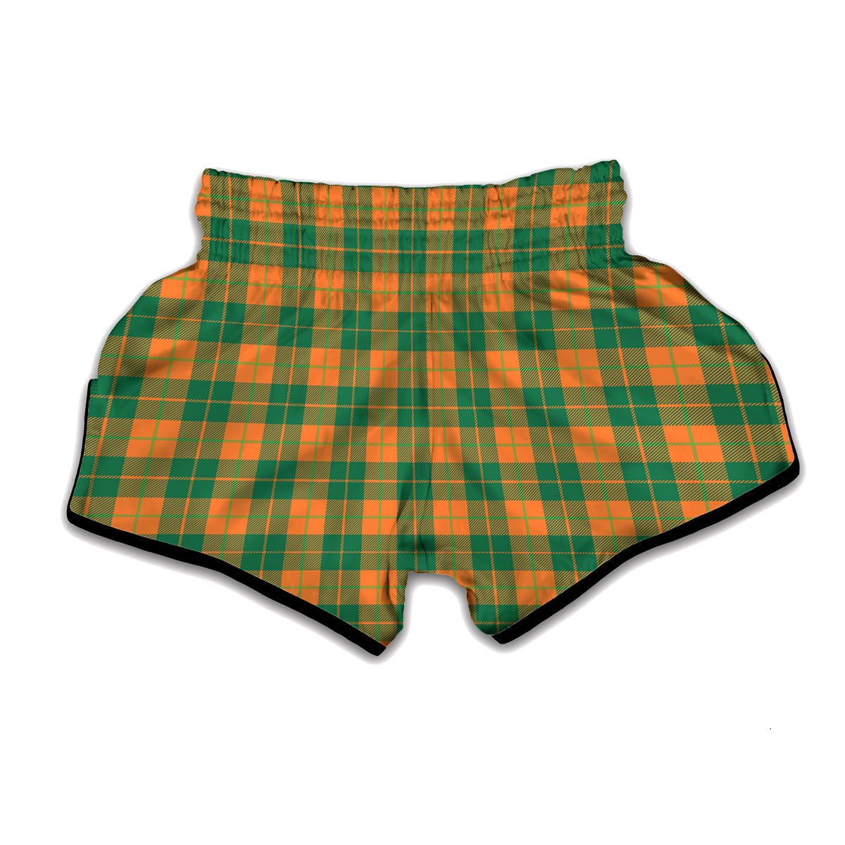 St. Patrick's Day Stewart Plaid Print Muay Thai Boxing Shorts