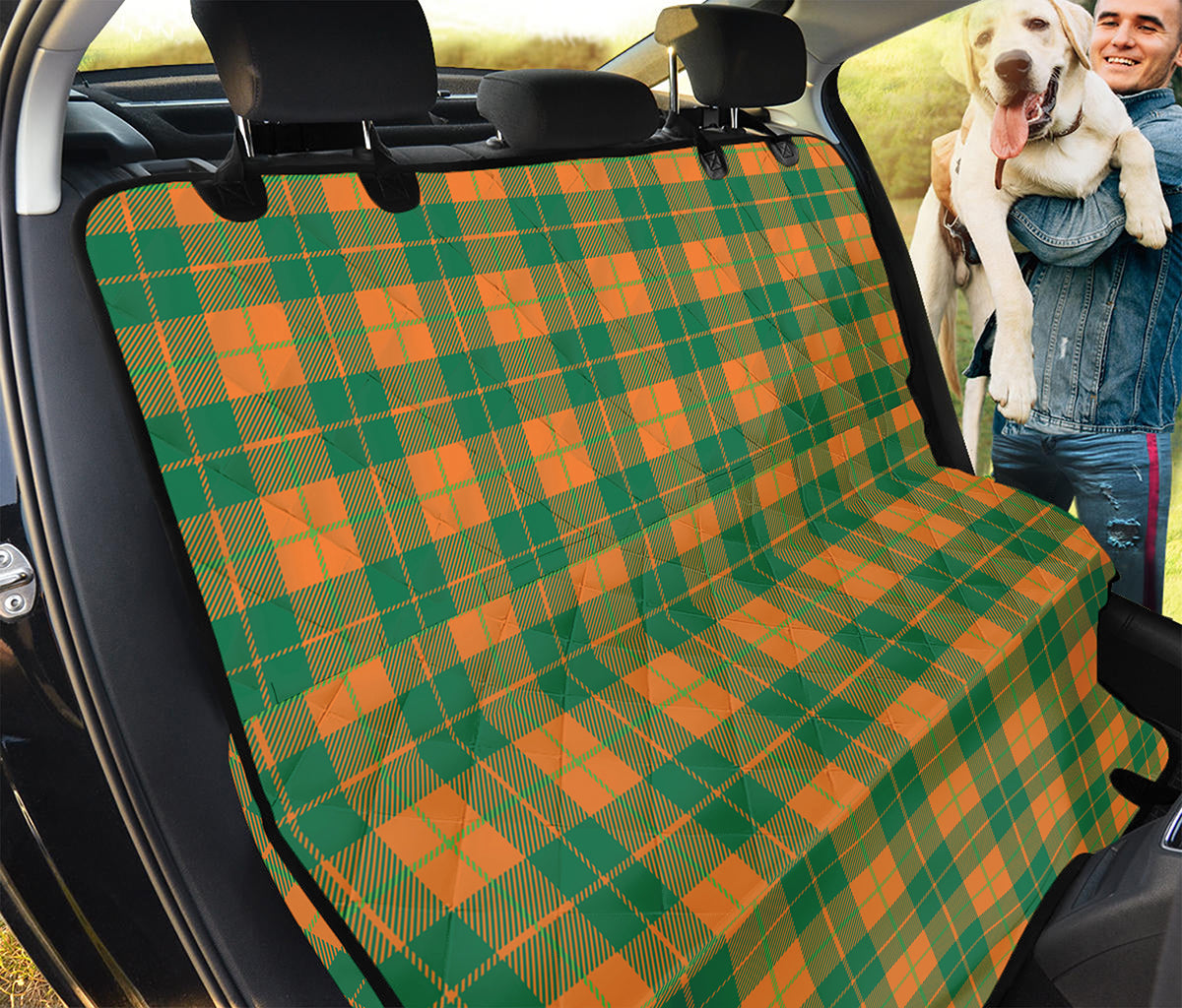 St. Patrick's Day Stewart Plaid Print Pet Car Back Seat Cover
