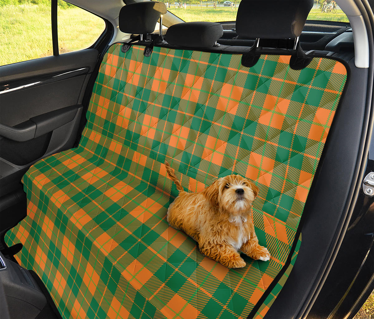 St. Patrick's Day Stewart Plaid Print Pet Car Back Seat Cover