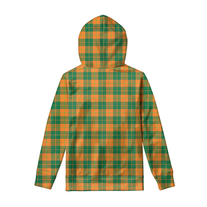 St. Patrick's Day Stewart Plaid Print Pullover Hoodie
