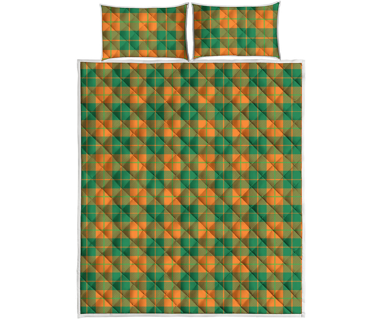 St. Patrick's Day Stewart Plaid Print Quilt Bed Set