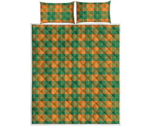 St. Patrick's Day Stewart Plaid Print Quilt Bed Set