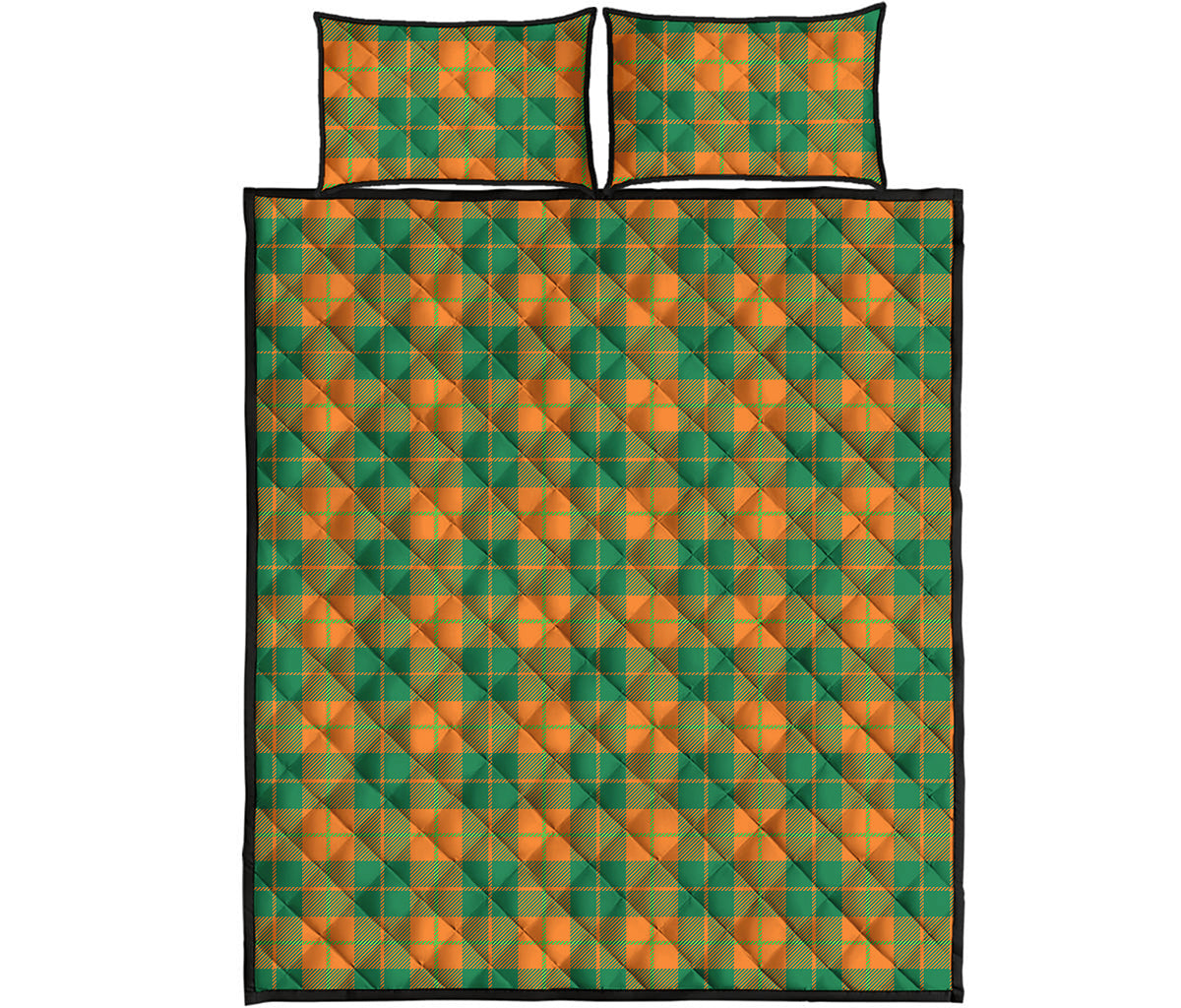 St. Patrick's Day Stewart Plaid Print Quilt Bed Set