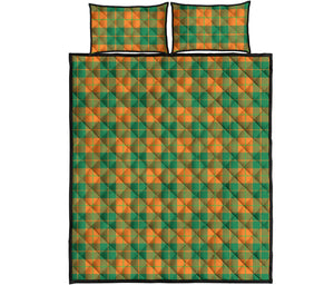 St. Patrick's Day Stewart Plaid Print Quilt Bed Set