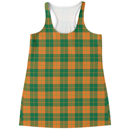 St. Patrick's Day Stewart Plaid Print Women's Racerback Tank Top