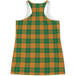 St. Patrick's Day Stewart Plaid Print Women's Racerback Tank Top