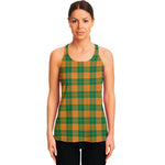 St. Patrick's Day Stewart Plaid Print Women's Racerback Tank Top