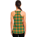 St. Patrick's Day Stewart Plaid Print Women's Racerback Tank Top